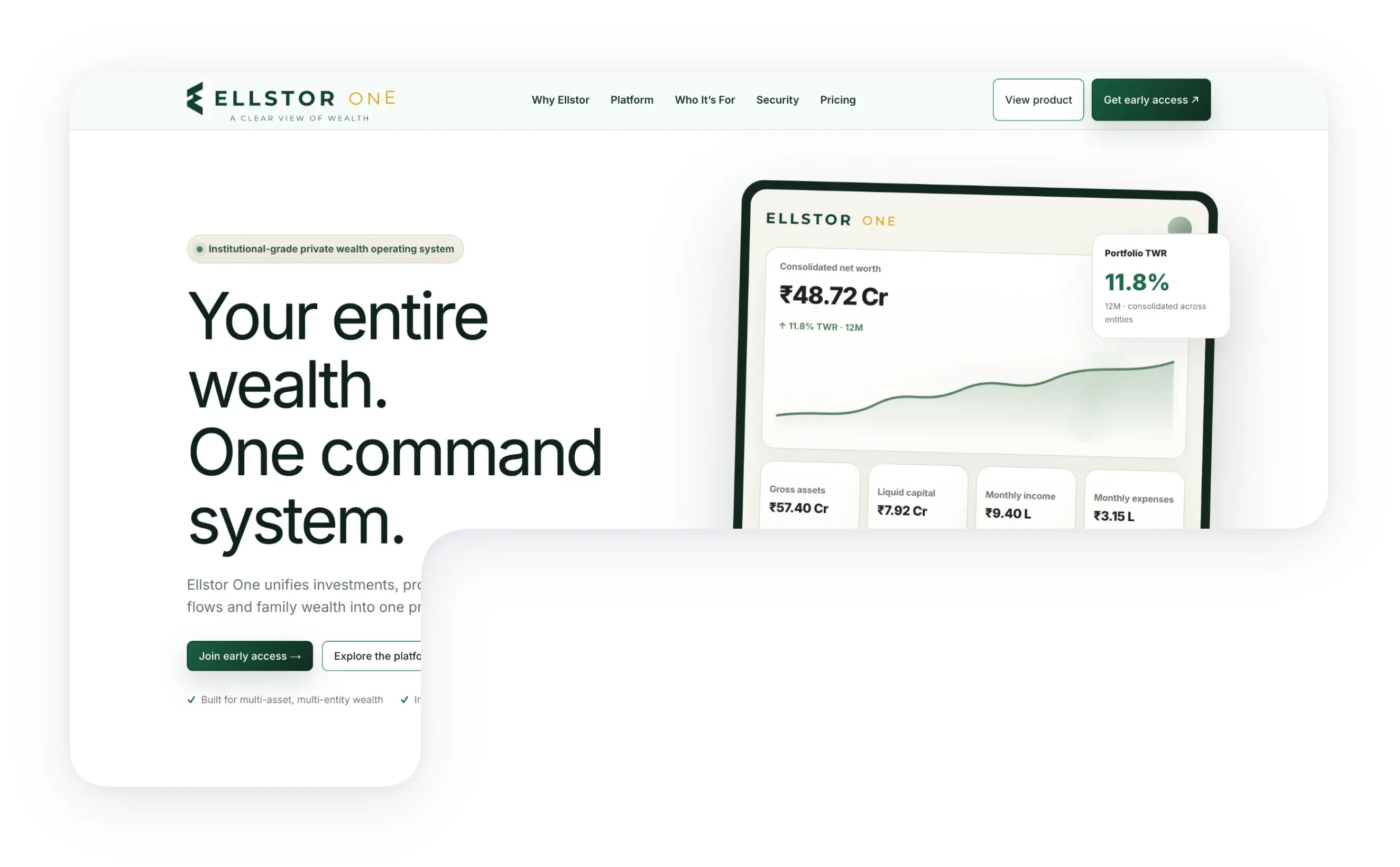 Ellstor One wealth platform