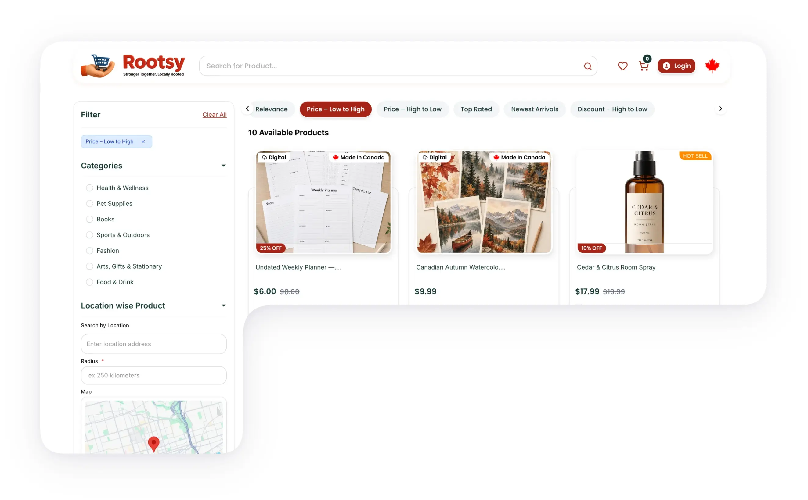 Rootsy multi-vendor marketplace